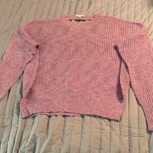 LA MIEL Lavender Scoopneck Ribbed Knit Sweater